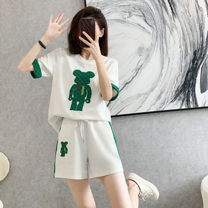 大好評 カジュアル 話題沸騰中 切り替え 全3色 半袖 Tシャツ ショートパンツ セットアップ ＜F-9007＞