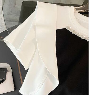 新商品 ホットダイヤモンド 絶対欲しい 切り替え 半袖 Tシャツ ショートパンツ セットアップF-8864