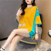 韓国風漫画刺繍ワッペン半袖Tシャツ<F-2991>