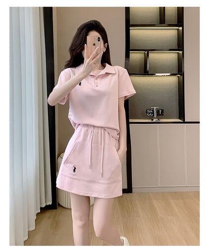 大好評 カジュアル 売り切れ必至 半袖 Tシャツ+ 短いスカート セットアップ ＜F-8967＞