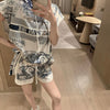 絶対流行 ファッション 早い者勝ち カジュアル 2色選択可 半袖ＴシャツⅹパンツセットF-8896