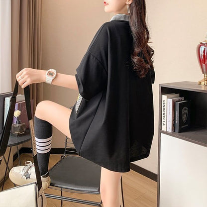 カジュアル 3色選択可 お洒落 ストライプ Tシャツ カットソー＜F-3068＞