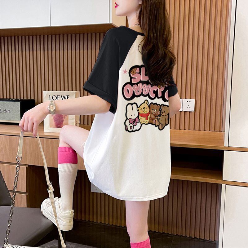 おすすめ 切り替え 定番シンプル プリント 4色選択 半袖Tシャツ＜F-8583＞