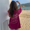 着心地良い   アルファベット Tシャツ ゆったり半袖 ＜F-2851＞