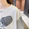 夏新作   ベアー刺繍 ロング Tシャツ ゆったり半袖 ＜F-2850＞
