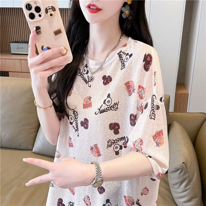 【半額！期間限定！！】売り切れ必至 アバンギャルド カジュアル プリント 半袖Tシャツ＜F-8577＞