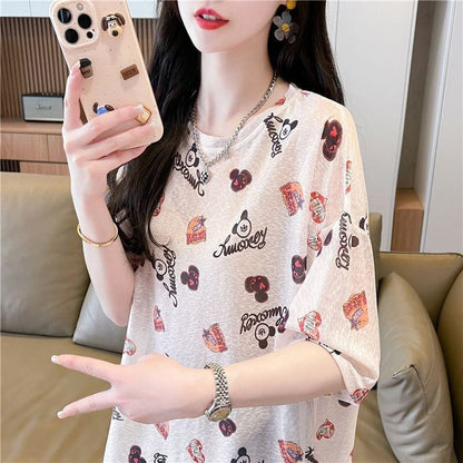 【半額！期間限定！！】売り切れ必至 アバンギャルド カジュアル プリント 半袖Tシャツ＜F-8577＞
