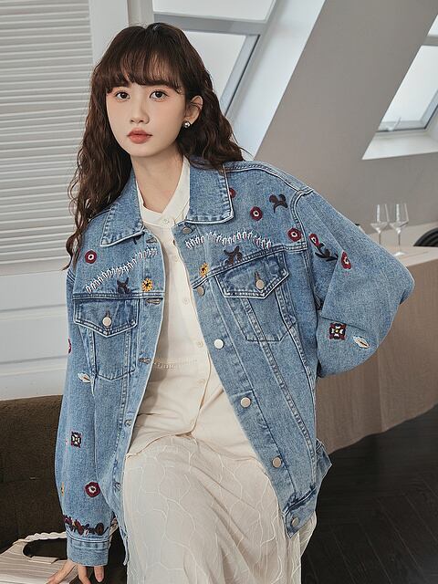 超人気   ファッション デニムジャケット<F-6543>