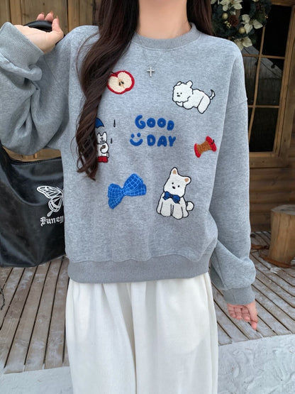 存在感抜群 sweet系可愛い トレンドアイテム 刺繍 2色選択 パーカーF-9892