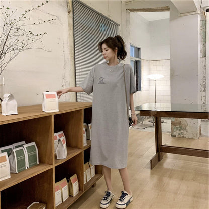 美人度アップ プリント チャーミング Tシャツ カットソー ワンピース＜F-3602＞