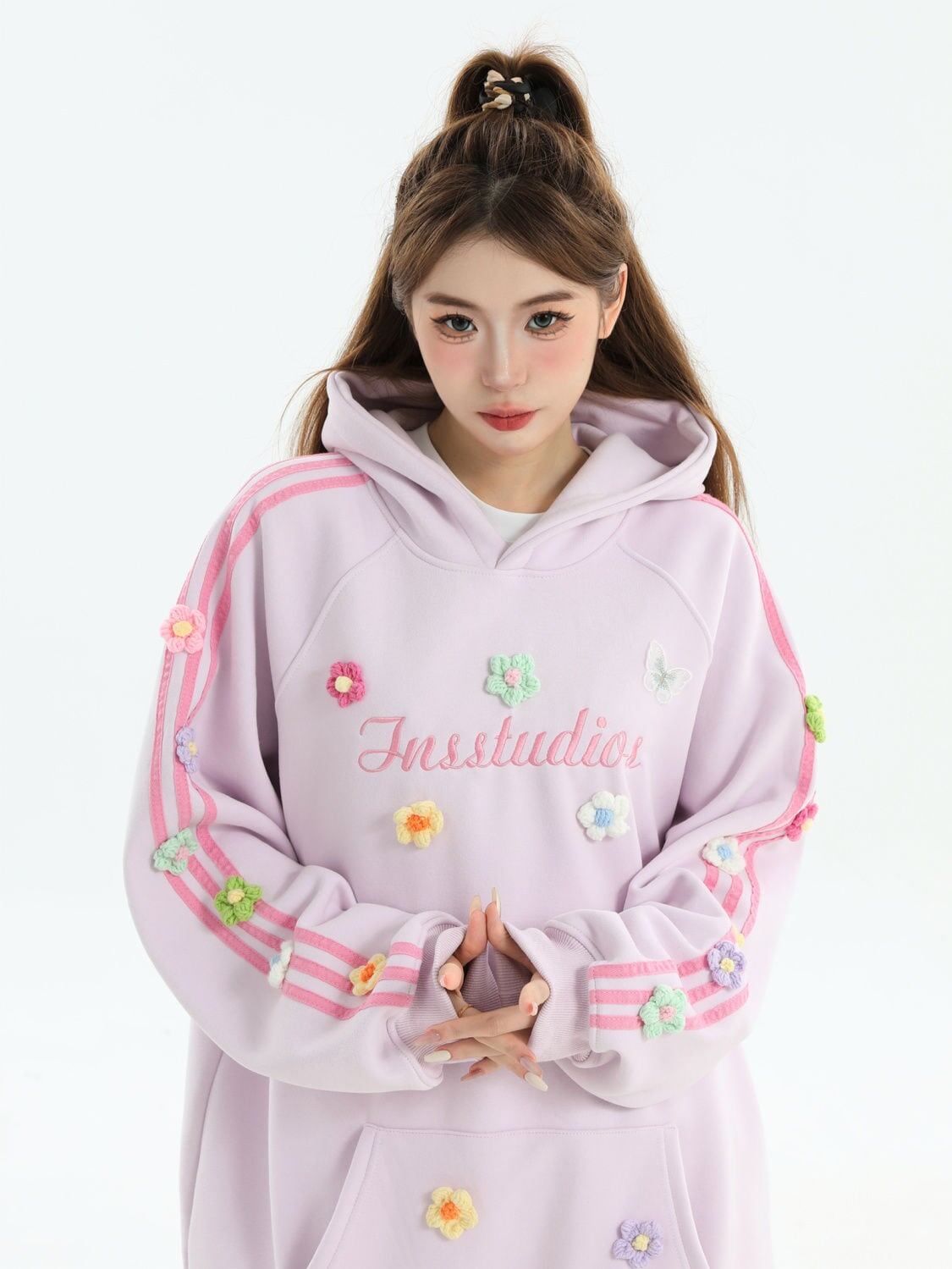 好感度UP プラスベルベット 大人可愛い 4色 パーカー F-10178