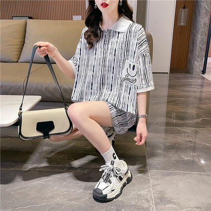 絶対流行 プリント カジュアル ゆったりトップス 半袖Tシャツ 全2色＜F-8314＞