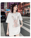 合わせやすい   ウサギ Tシャツ ゆったり 半袖 ＜F-2887＞