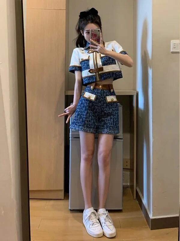 おすすめ おすすめ 話題沸騰中 上質 カジュアル 切り替え 半袖Ｔシャツ ショートパンツ セットアップ <F-11169>