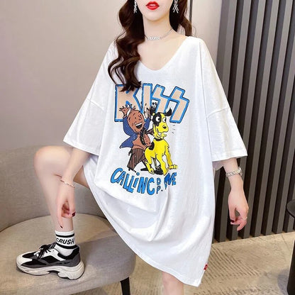 ファッション ゆったり プリント 全4色 半袖 Tシャツ＜F-11518＞