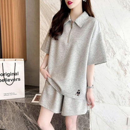 ファッション 切り替え ゆったり感アップ Tシャツ＋ショートパンツ セットアップ＜F-3616＞