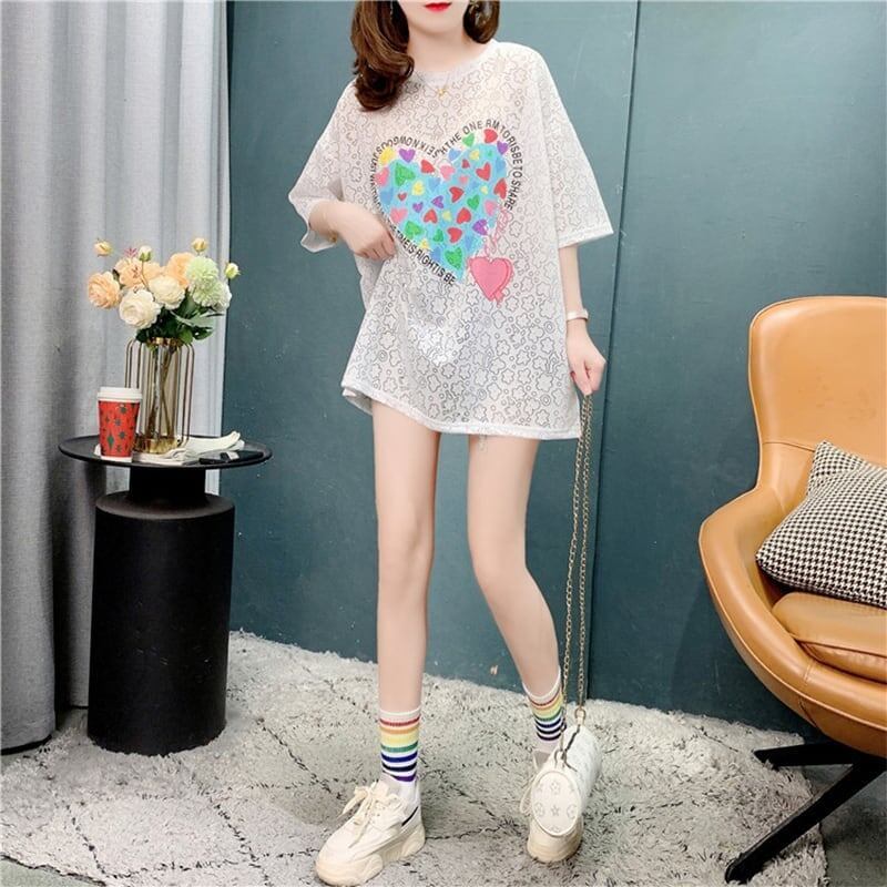 スタイリッシュ   一目惚れ Tシャツ カットソー＜F-3579＞
