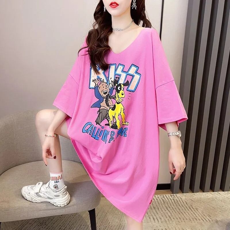 ファッション ゆったり プリント 全4色 半袖 Tシャツ＜F-11518＞