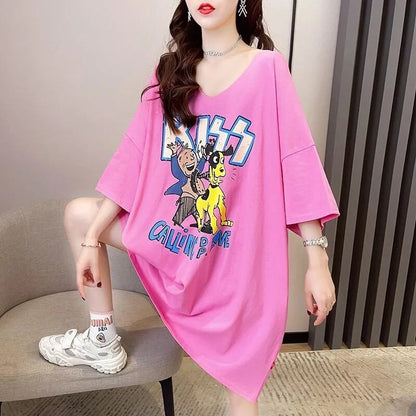 ファッション ゆったり プリント 全4色 半袖 Tシャツ＜F-11518＞
