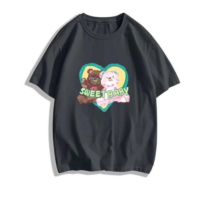 絶対欲しい大人可愛い カジュアル 高見えデザイン プリント全6色 半袖TシャツF-9328