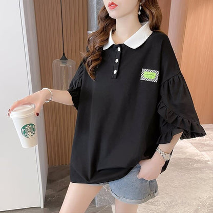 おすすめ   シンプル ロング Tシャツ 三色 ゆったり半袖 ＜F-3055＞