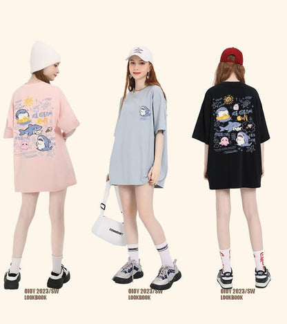 売り切れ必至 4色選択 ポップなプリントが夏に映えるプリント 半袖Tシャツ＜F-9327＞