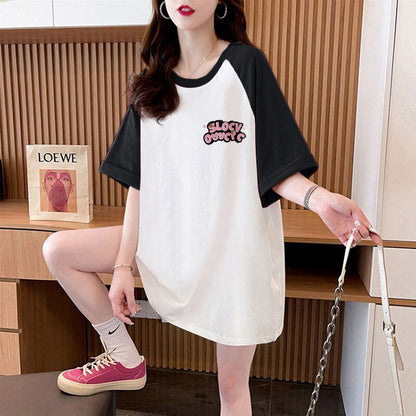 おすすめ 切り替え 定番シンプル プリント 4色選択 半袖Tシャツ＜F-8583＞