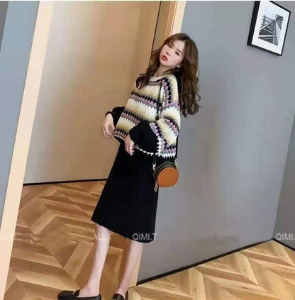 「上品な美しさ」女性らしい落ち着いたファッション  4色選択 ニットトップスF-10696