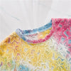 オシャレ度満点 ラウンドネック スタイリッシュ 透かし彫り Tシャツ カットソー＜F-2957＞