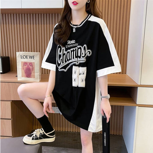 絶対流行 一目惚れ 個性的なデザイン 2色選択可 プリント Tシャツ カットソー＜F-8279＞