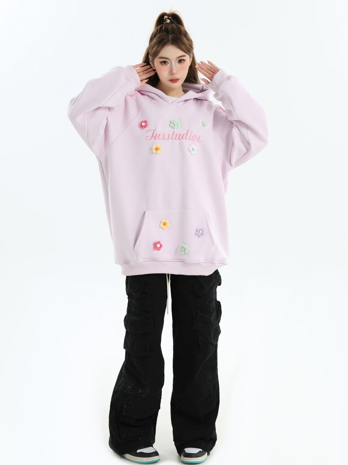 好感度UP プラスベルベット 大人可愛い 4色 パーカー F-10178