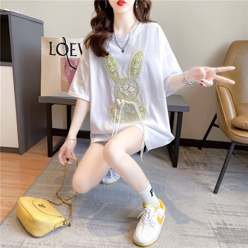 デザイン感   チャーミング Tシャツ カットソー＜F-3425＞