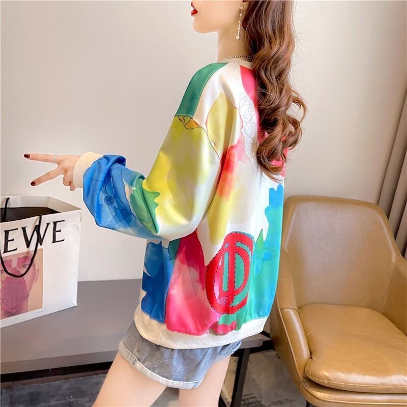 存在感抜群 個性的なデザイン トレンドアイテム カジュアル プリント パーカーF-9262