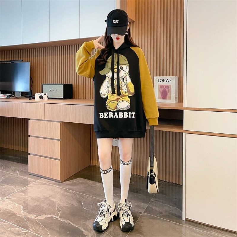 韓国系グラフィックプリントパーカー二色あり＜F-4083＞