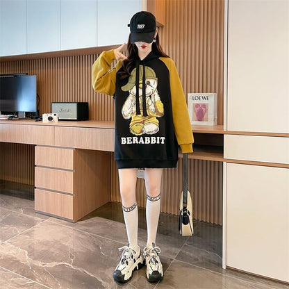 韓国系グラフィックプリントパーカー二色あり＜F-4083＞