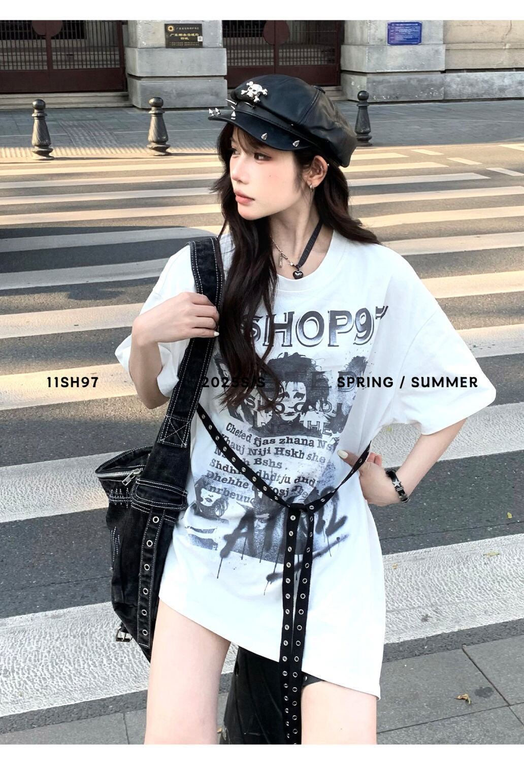 美人度アップ 絶対流行 売れ筋 早い者勝ち カジュアル 2色選択 Tシャツ<F-11522>