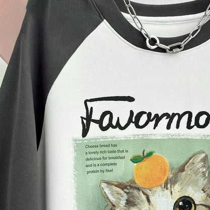話題沸騰中 プリント切り替え 新作 全2色 半袖Tシャツ カットソー ＜F-8682＞