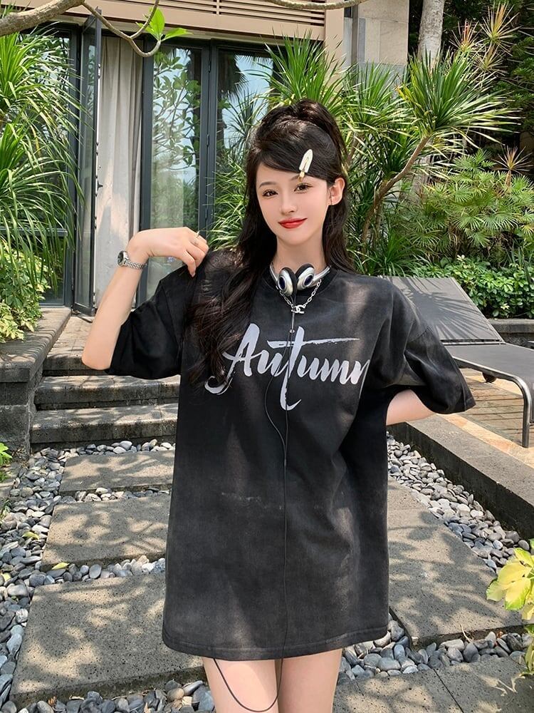 レイジースタイルドーパミングラデーションタイダイオールマッチ半袖Tシャツ<F-2895>
