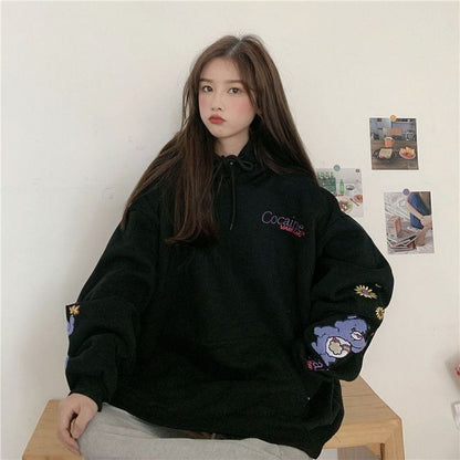 【裏起毛】超人気商品   厚手オーバーサイズフード付きパーカ全2色ゆったりトップス＜F-4754＞