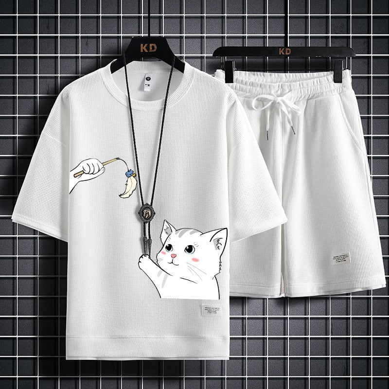 男女兼用 肌触りよい Tシャツ & ショーツ セットアップ F-13328