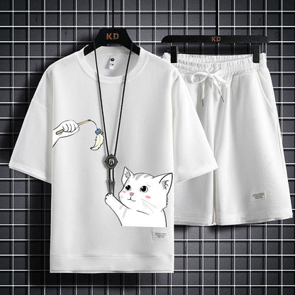 男女兼用 肌触りよい Tシャツ & ショーツ セットアップ F-13328