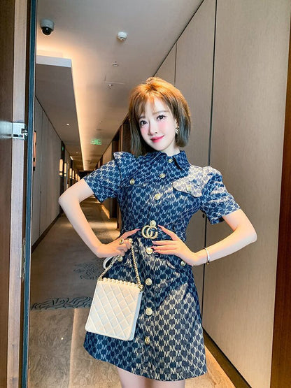 超人気 好感度UP 美人度アップ 上質 ファッション デニム ワンピースF-8960