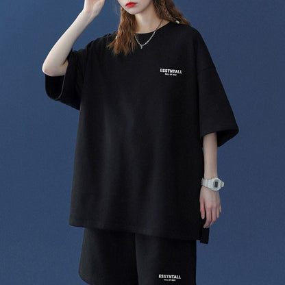 【半額セール】早い者勝ち  男女兼用 半袖Ｔシャツⅹパンツセット全4色F-6549