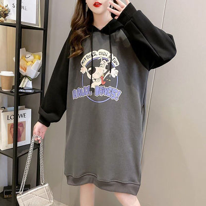 大人気厚手フード付きロングパーカー全3色＜F-4474＞