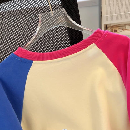 甘いデザインのルーズラグランショルダー長袖トップス<isf-5081>