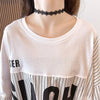 大好評   ストライプ柄 ロング Tシャツ 三色 ゆったりワンピース ＜F-4012＞
