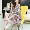 超人気 アバンギャルド 個性派 ラウンドネック プリント全2色 半袖Tシャツ<F-8720>