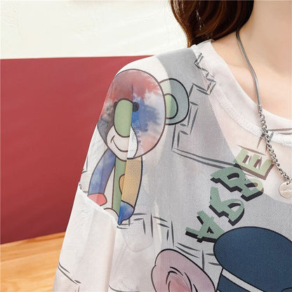 女子マスト 半袖 ラウンドネック ワンピース Tシャツ＜F-8635＞