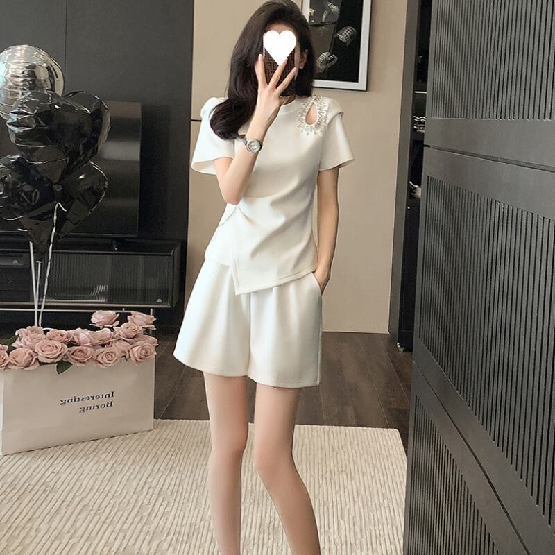 今季マストバイ 個性派 ファッション 半袖Ｔシャツⅹパンツセット<F-11568>