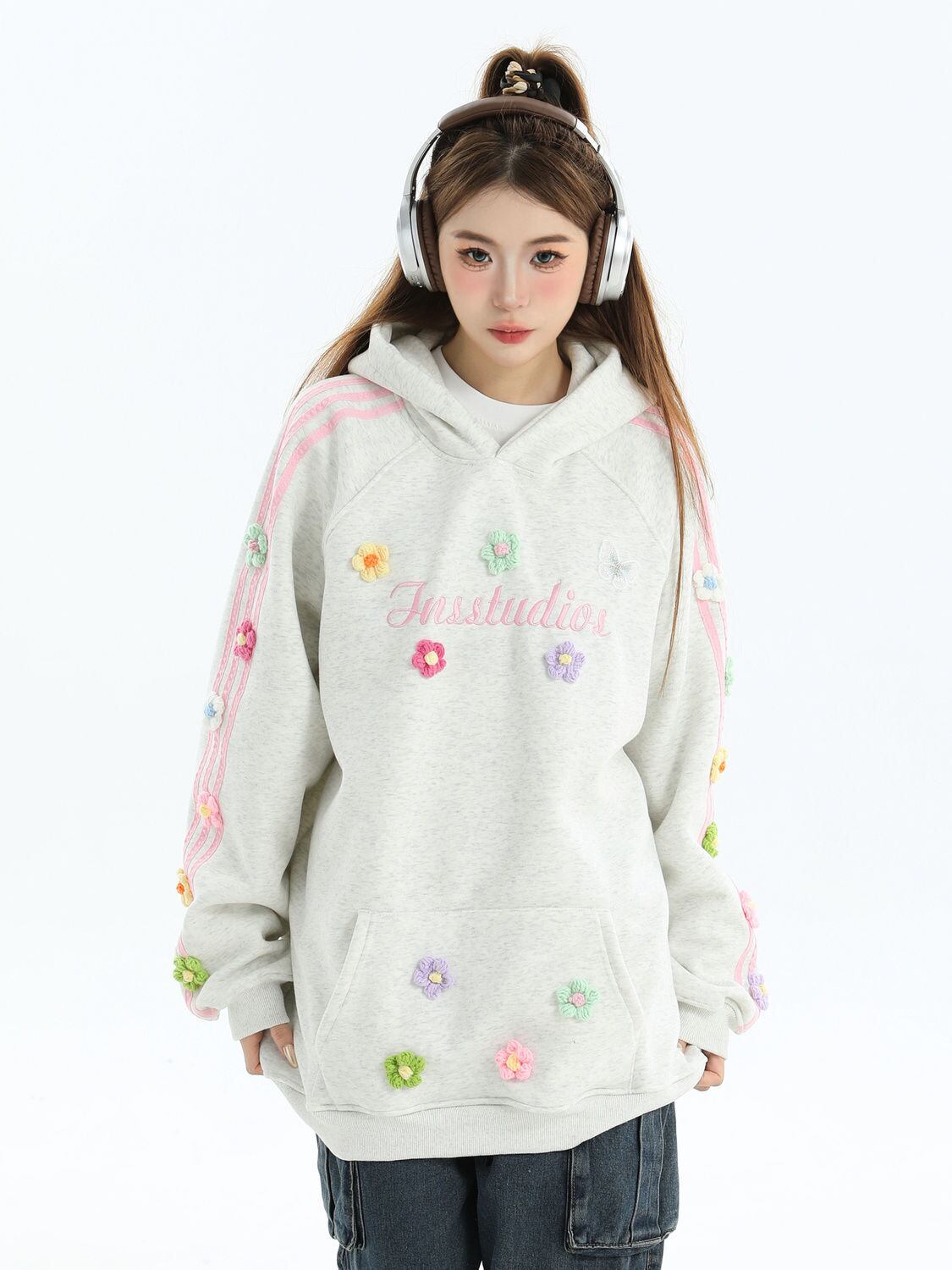 好感度UP プラスベルベット 大人可愛い 4色 パーカー F-10178